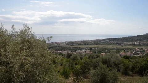 View of the Messina coast of Sicily3 Video stock 121092177