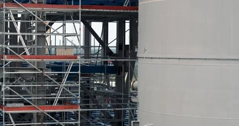 View of metal structures from a drone Stock Footage 138255010