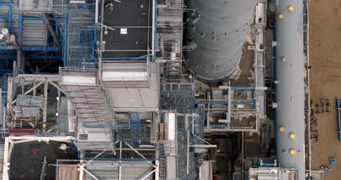 View of metal structures from a drone Stock Footage 138255320