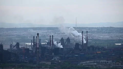 View of metallurgical mill Vídeo Stock 230010054
