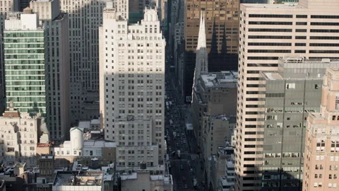 View of Midtown Manhattan NYC from high up Stock Footage 170033705