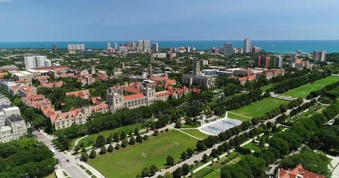 View of Midway Plaisance at The University of Chicago Stock Footage 104199708
