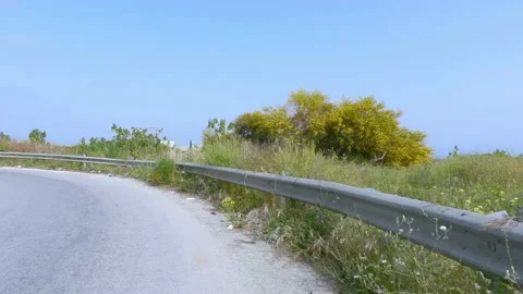 View of a mimosa tree on the side of a road in Avola city, Sicily Stock Footage 151607724
