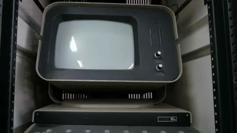 View of mini computer produced in 1970s -1980s Stock Footage 97779039