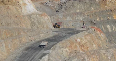 View of Mining activity. Apocalypse scenery. Earth destruction Stock Footage 223690091