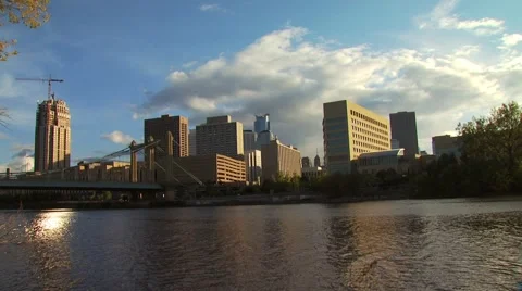 View of Minneapolis cityscape Stock Footage 55570783