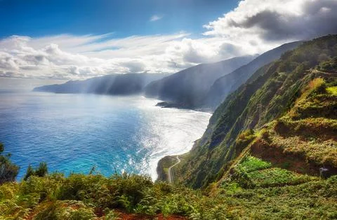 View from Miradouro da Eira da Achada in Ribeira da Janela in Madeira, Portug Stock Photos