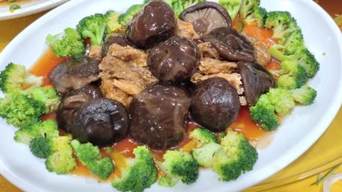 View of the mixed vegetables with bean curds Chinese cuisine Stockbeeldmateriaal 241225348