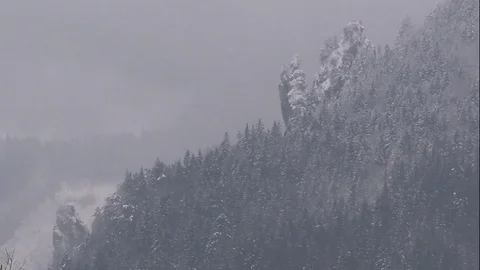 View of the Mnich from Oblaz in the winter atmosphere. Stock-Footage 83158979