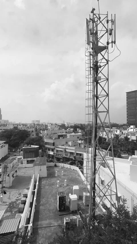 A view of a mobile tower- Drone clips Stock Footage 312320524