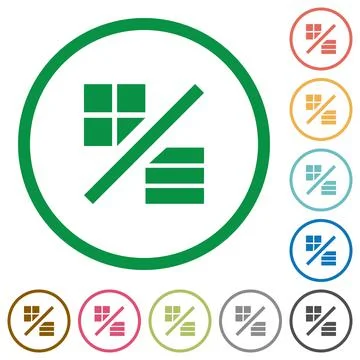 View mode flat icons with outlines Illustrazione stock