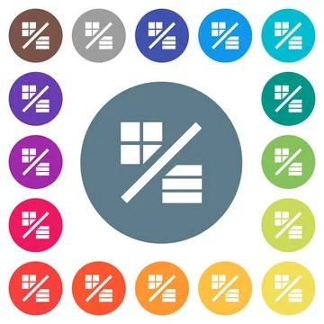 View mode flat white icons on round color backgrounds Illustrazione stock