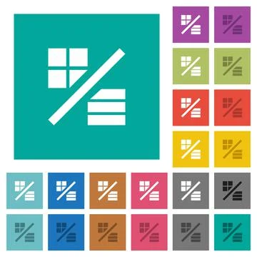 View mode square flat multi colored icons Illustrazione stock