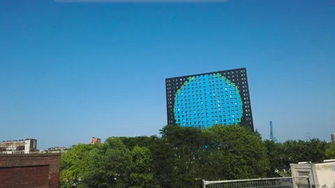 View of the modern apartment building.  Video stock 318189345