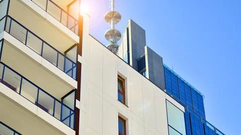 View of an modern apartment building Stock Photos