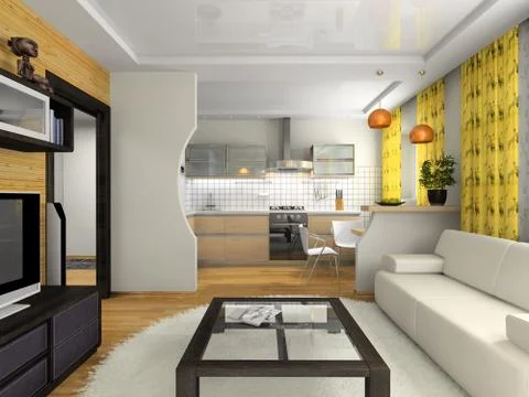 View on the modern apartment Stock Illustration