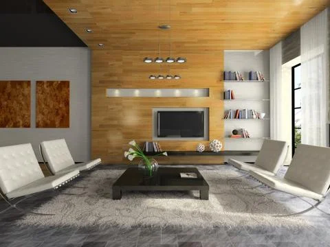 View on the modern apartment Stock Illustration