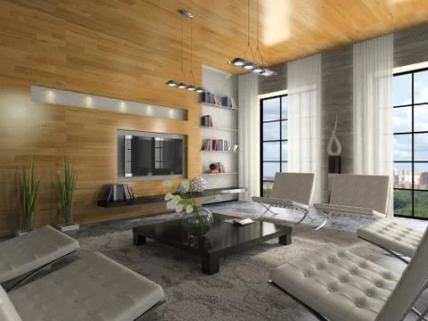 View on the modern apartment Stock Illustration