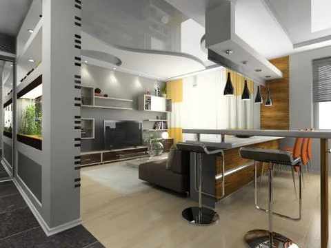 View on the modern apartment Stock Illustration