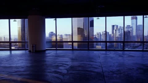 View modern architecture from building window,escape layer. Vídeos de archivo 21930957