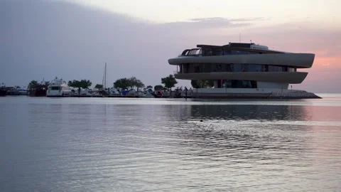 View of modern architecture on the waterfront in Doha, Qatar. Stock Footage 339915340