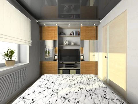 View on the modern bedroom Stock Illustration