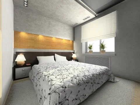 View on the modern bedroom Stock Illustration