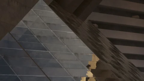 View of modern building with glass and concrete during daylight Video stock 344060381