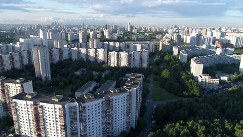 View of a modern building from the height Stock Footage 80997585