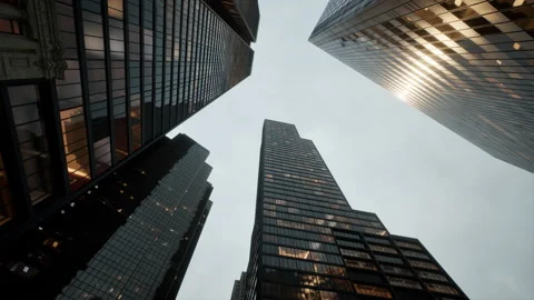 Up view modern building in shanghai Stock Footage 230924050
