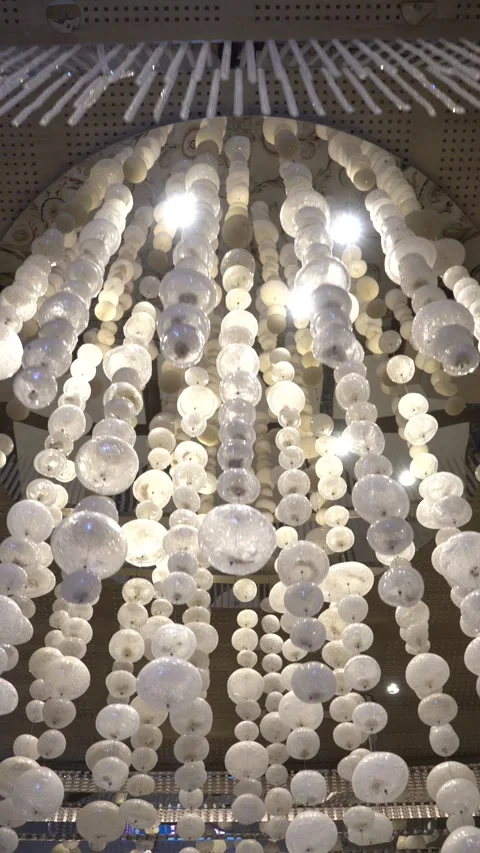 View of modern chandelier in Doha, Qatar. Stock Footage 340638547
