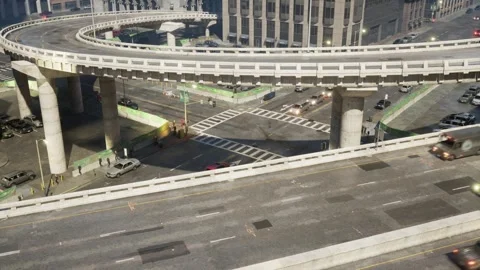 A view of the modern road network of a modern metropolis. Stock Footage 258636956