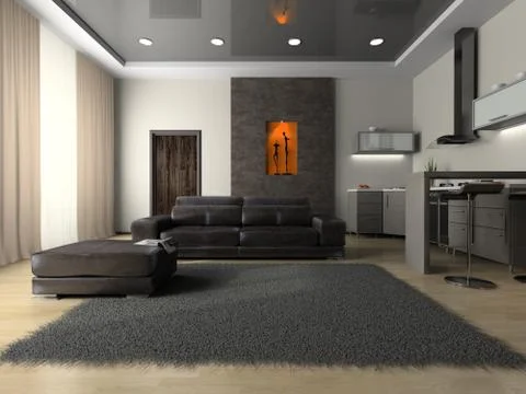 View on the modern room Stock Illustration