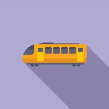 View modern tram icon flat vector. High speed move Stock Illustration