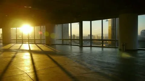 View modern urban from building window,escape layer,sun pass through window. 库存影片 21931043