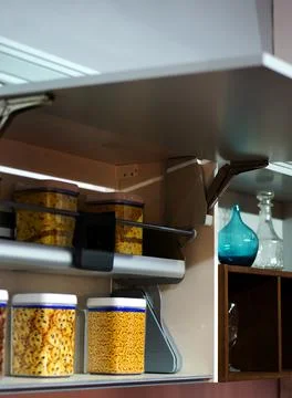 View of modular kitchen storge cabinet ,interior decoration Stock-Fotos