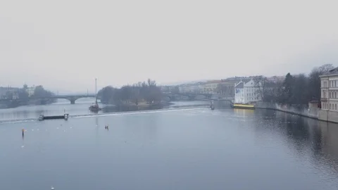 View on the Moldau Stock Footage 123687851