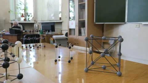 View of molecular models in laboratory Stock Footage 93647727