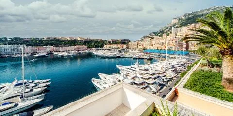 View of monaco harbor Foto stock