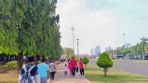 View of the Monas statue Stock Footage 282242037