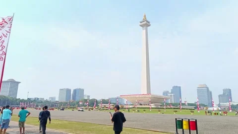 View monas status in jakarta Stock Footage 282242179