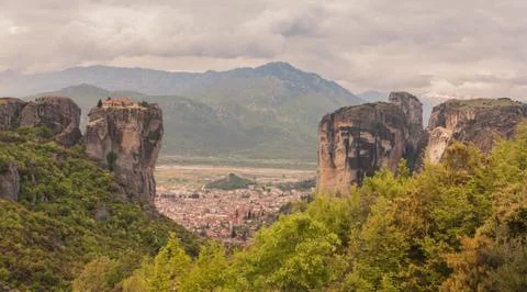 View of Monasteries of Meteora Stock Photos