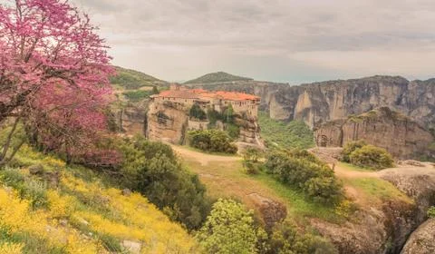 View of Monasteries of Meteora Stock Photos