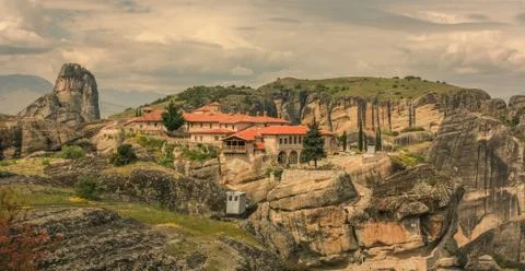 View of Monasteries of Meteora Stock Photos