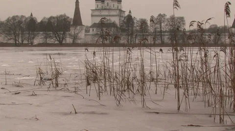 View of the monastery Video stock 34098671