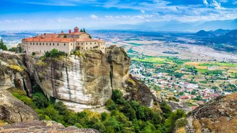 View of a monastery at Meteora, Greece Stock Photos