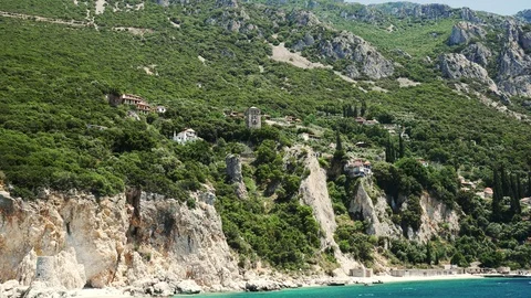 View of the Monastery on Mount Athos, Greece Stock Footage 93592975