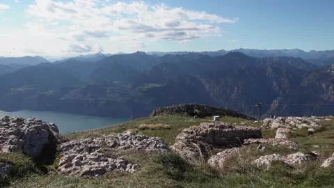 View from monte baldo to lake garda Stock Footage 131836088
