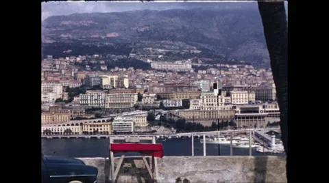 View of Monte Carlo and Harbor 1957 Stock Footage 48177973