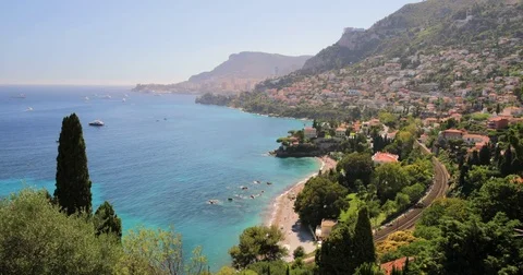 View to Monte Carlo and Monaco, France, Europe Stock-Footage 82685079